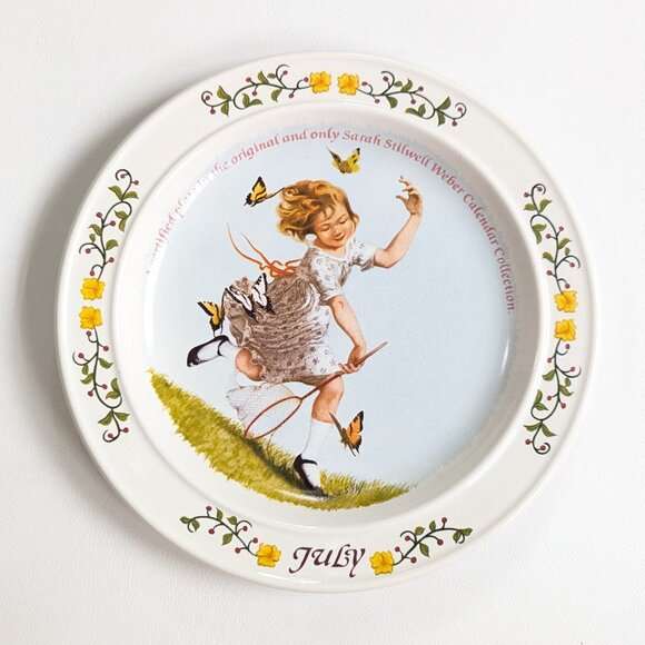 Sara Stilwell Webber Calendar Collections Plate July By Newell Pottery 1984 - Picture 1 of 4